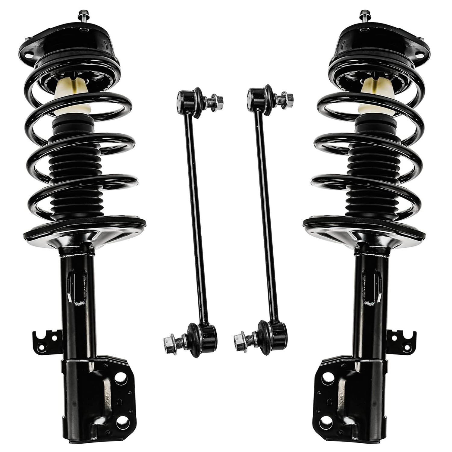 Detroit Axle - Front Struts Sway Bars for 2003-2008 Toyota Matrix Pontiac Vibe Complete 2 Struts with Coil Spring 2 Front Sway Bar Links 2004 2005 2006 2007 Replacement Ready Strut Assembly
