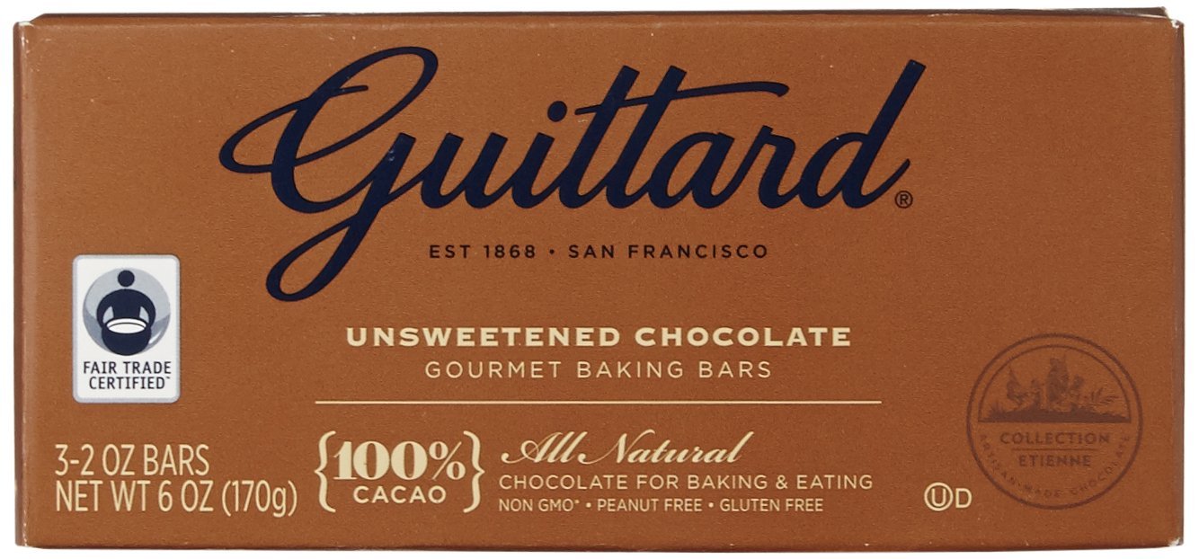 Guittard Unsweetend Fair Trade Chocolate Baking Bar, 6 oz