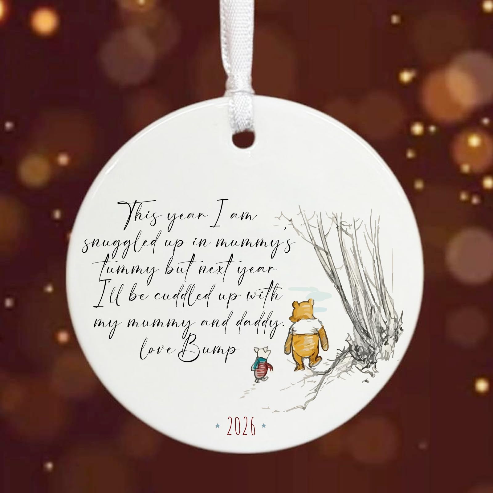 Luck And Luck White Winnie The Pooh Pregnancy Gift For Mummy To Be Keepsake