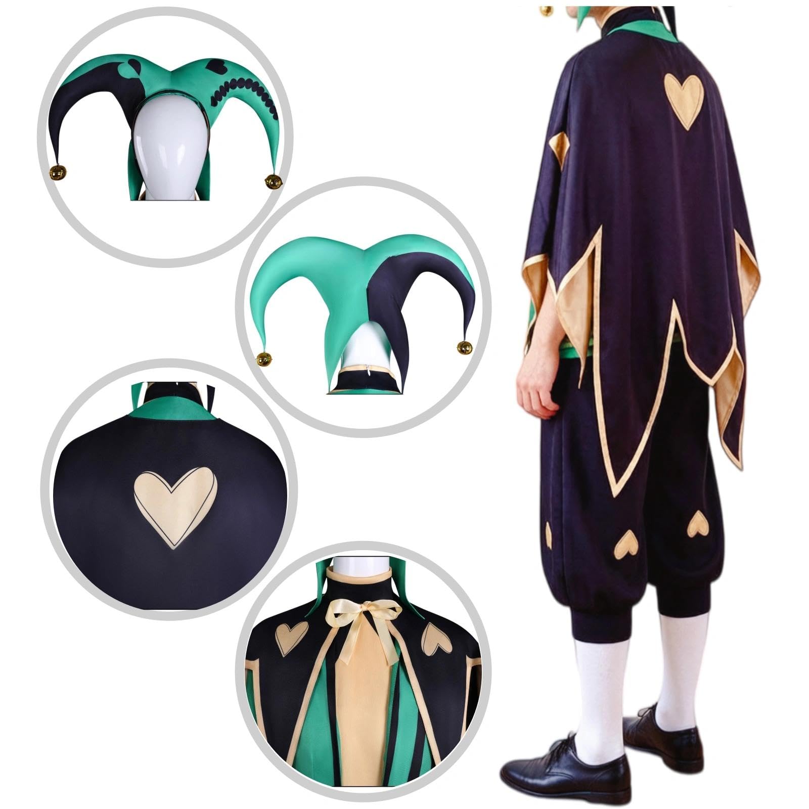 Halloween Kostüm für Erwachsene, Karneval Rollenspiel Cosplay Komplettset – Harlequin Stil