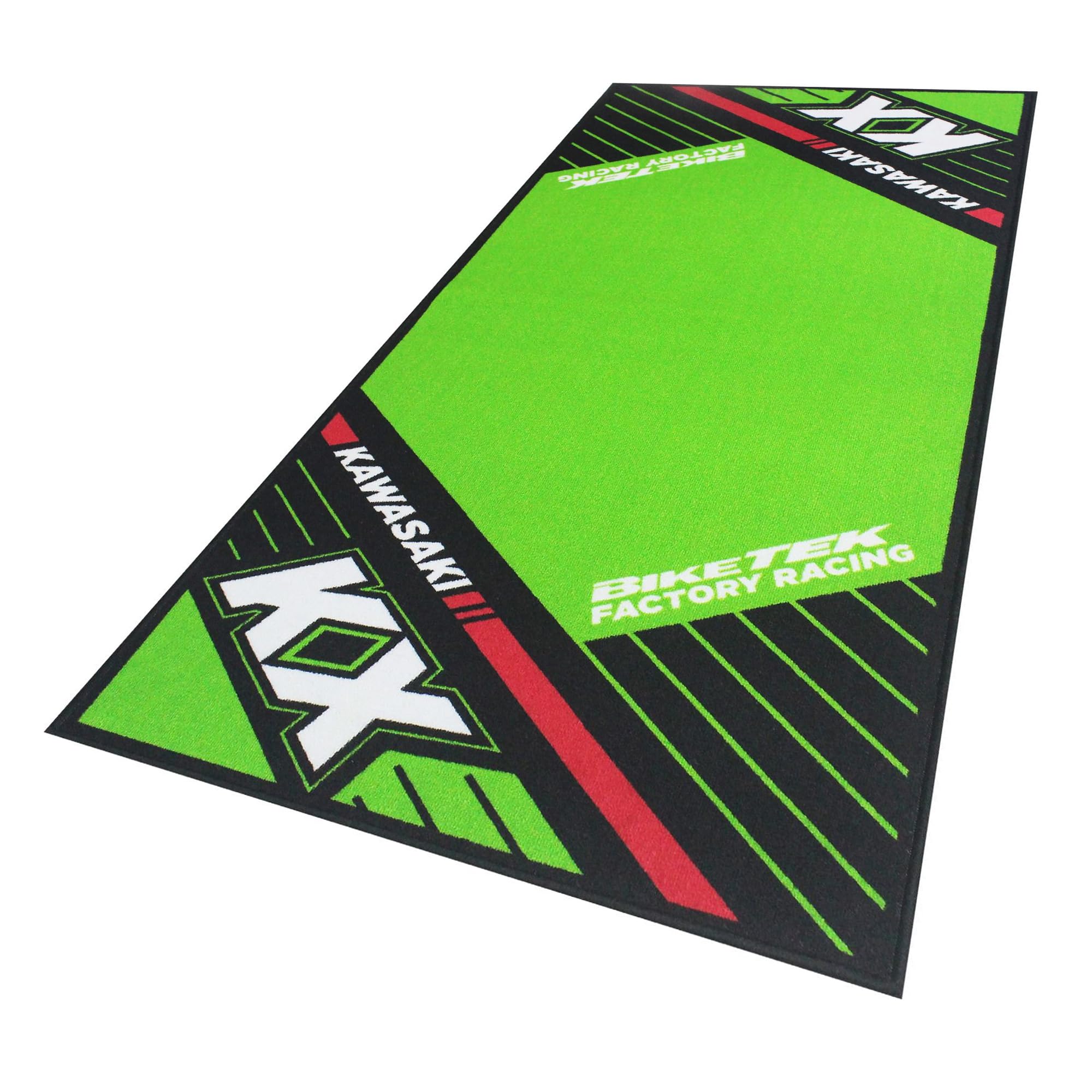 BIKETEK Tapis environnemental Garage Mat Noir Vert pour Moto Kawasaki KX Neuf
