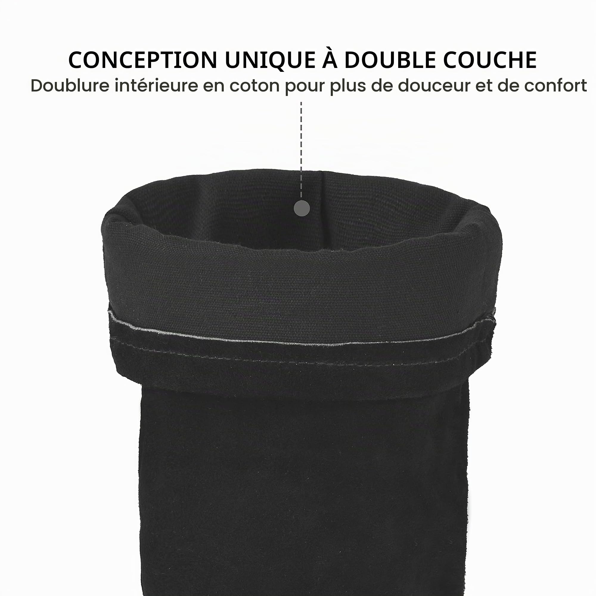 LeaSeek Manchette de Soudure en Cuir,Résistants à la Chaleur et Flamme