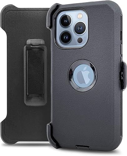 Jackpot Wireless Diseñado para iPhone 13 PRO (6.1 pulgadas) Funda de protección completa de cuerpo completo clip de cinturón resistente con