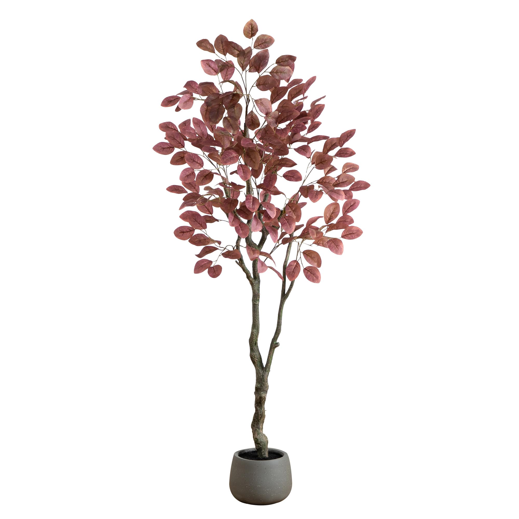 nearly natural 6ft artificial dogwood autumn tree – lifelike fall foliage in decorative planter, seasonal display for halloween and thanksgiving, rust-colored leaves