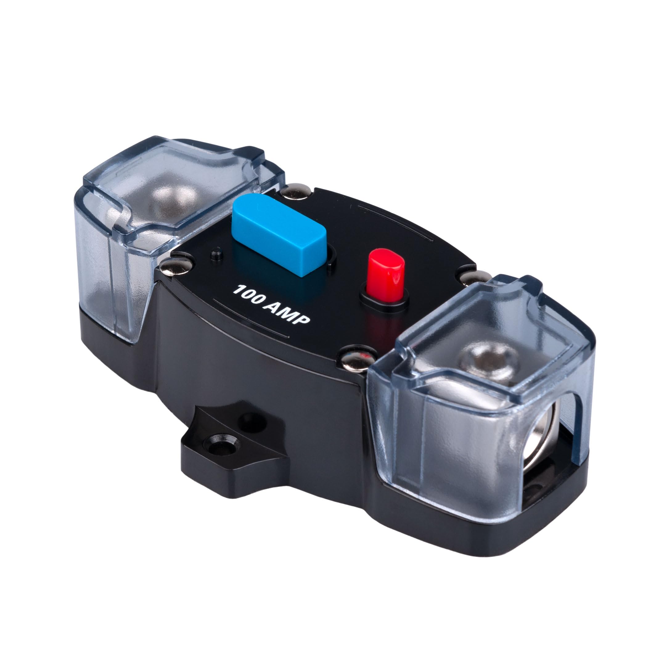 Disyuntor de 100 AMP 100A con Portafusibles En Línea de Recuperación Automática Bloque Inversor Reiniciable DC 12V-48V Manual para Motor de Arrastre Audio para Coche Automóvil Marina RV Barco Camión