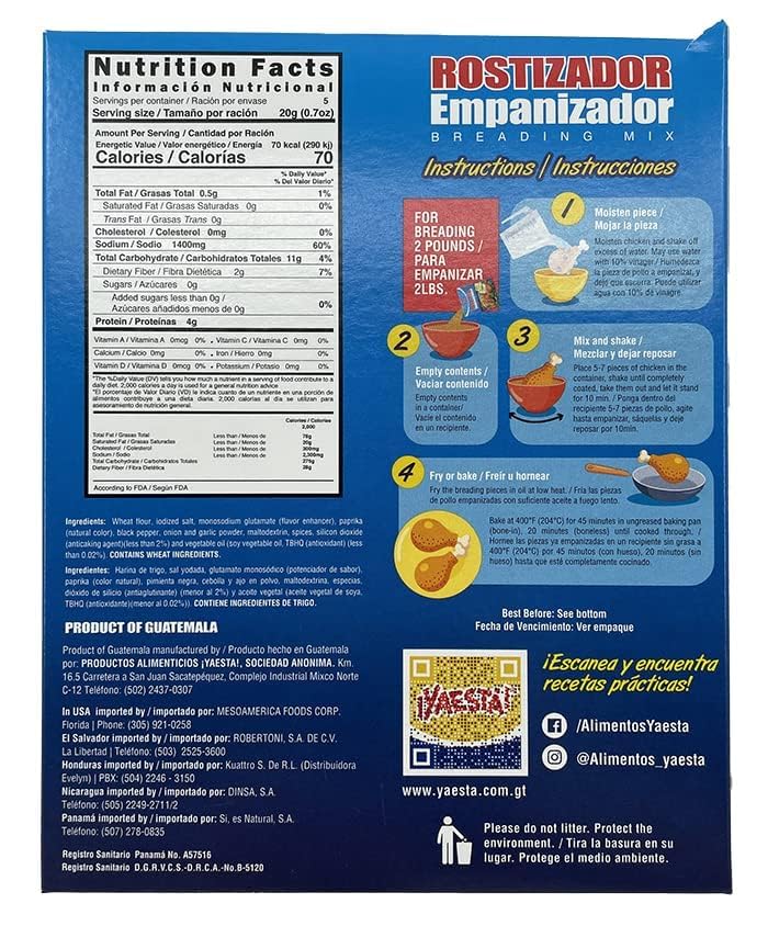 Miniatura 6 de YAESTA - Rostizador Empanizador Original - Condimento para pan original 1lb (Pack de)