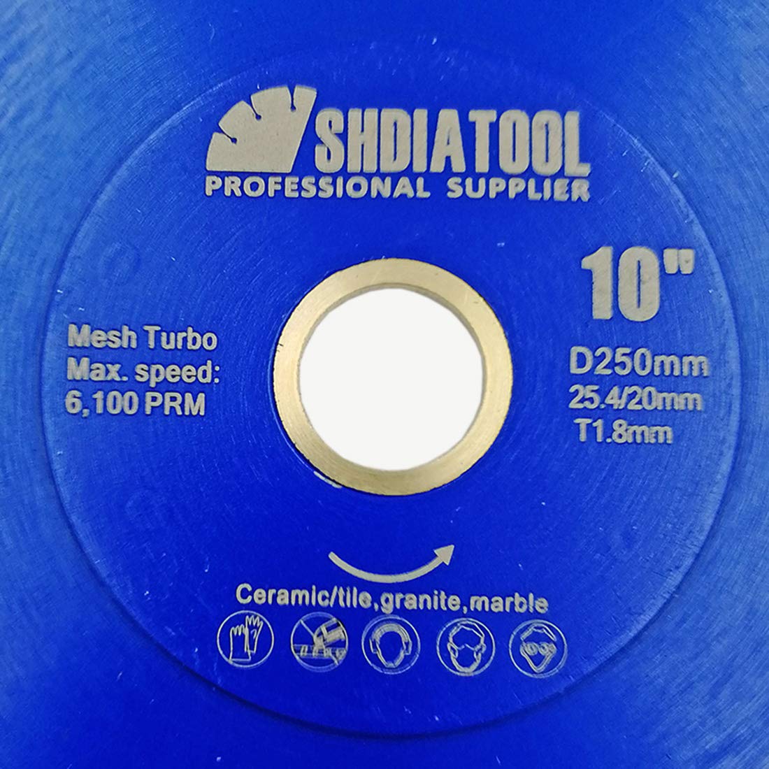 SHDIATOOL Disco de corte de diamante, 2 unidades, 250 mm, hoja de sierra turbo de malla para azulejos, mármol, cerámica, porcelana