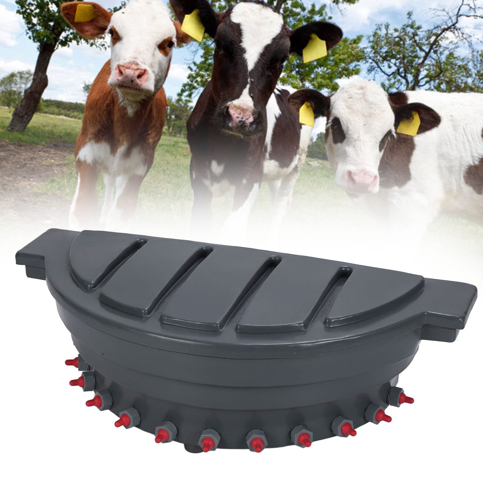 Schafmilch-Futtereimer |Milchfass mit 12 Nippeln und großem Fassungsvermögen für Lämmer/Kälber/Esel |Robustes Polyethylen-Design mit verstellbarem Rahmen |Einfaches