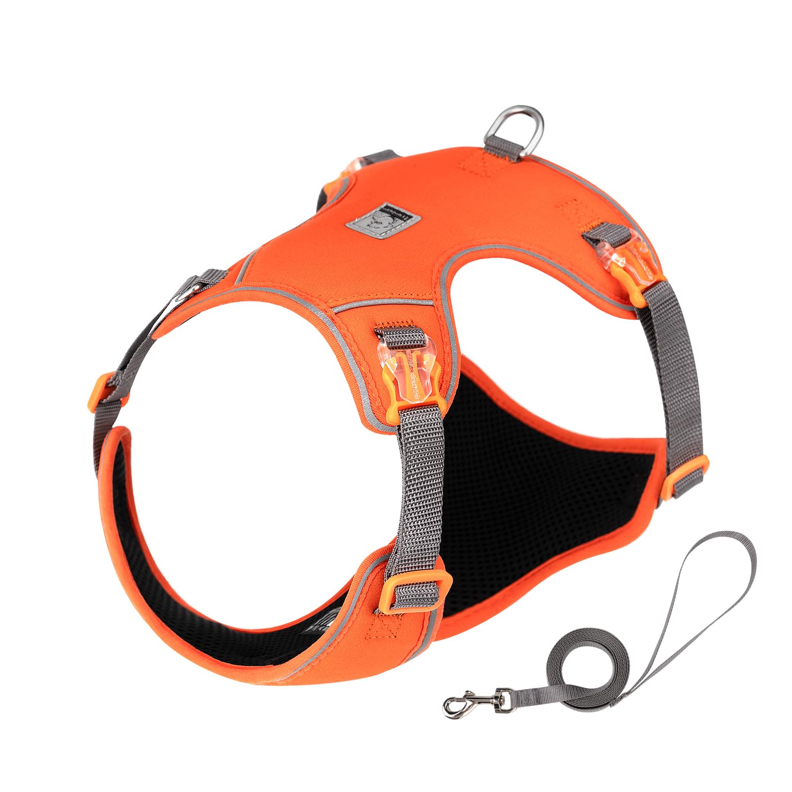 Truelove Dog Harness and Lead Set, Adjustable Breathable Reflective Ultralight Puppy Harness for Extra Small Dogs, Pet Vest Harness (Orangeade,XS)