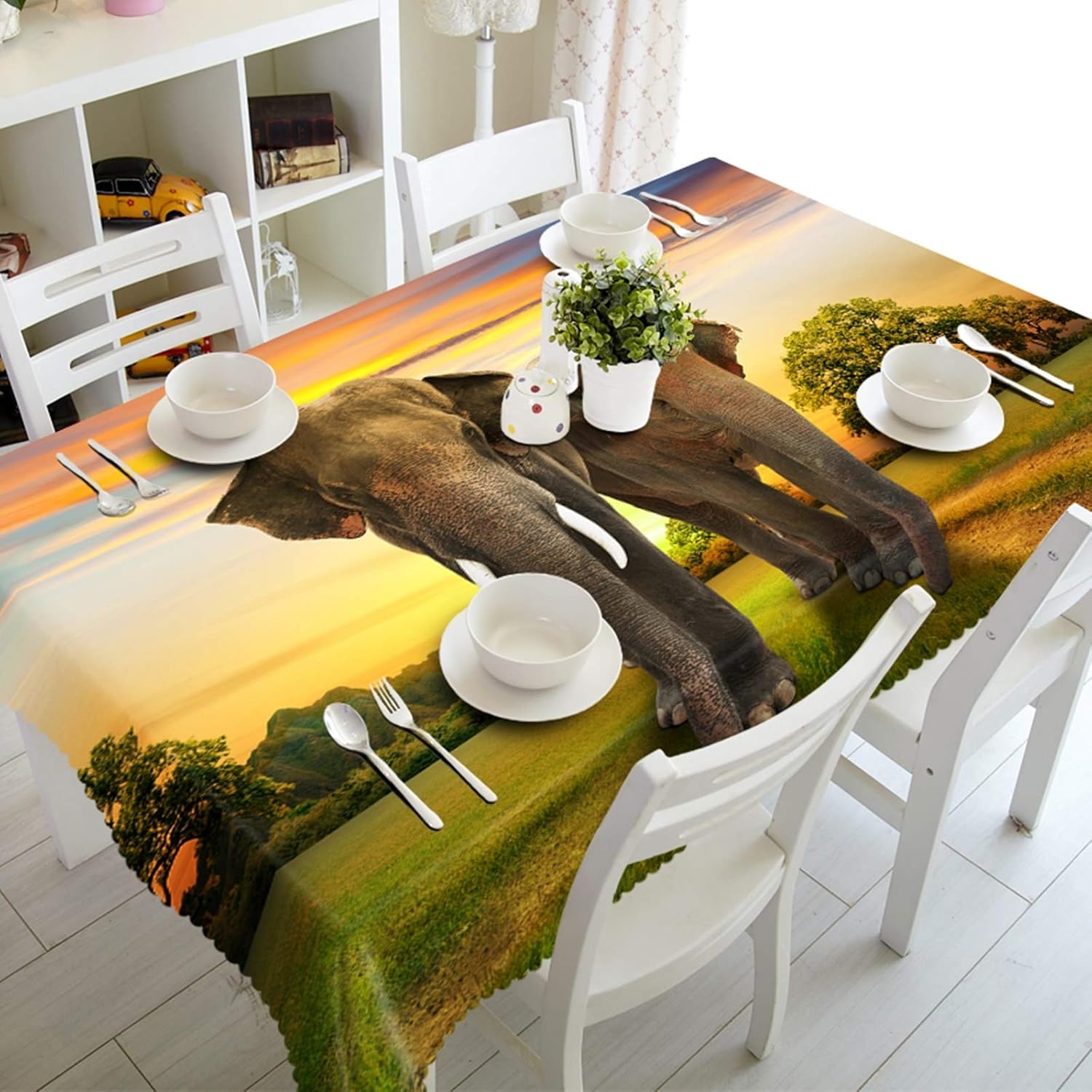 Polyester Waterproof Tablecloth Table Cloth Waterproof Stain Resis
