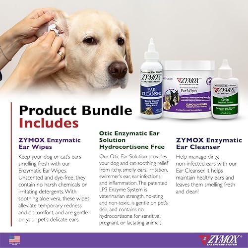 Miniatura 2 de PET KING BRANDS ZYMOX - Toallitas enzimáticas para oídos, limpiador de oídos y solución ótica para los oídos para perros y gatos Paquete de