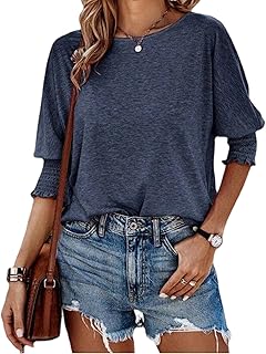 Generic Women's T Shirts 2025 New 3/4 Sleeve Ladies Tops T-Shirts Basic Business Fashion Blouse Baggy Women Tops