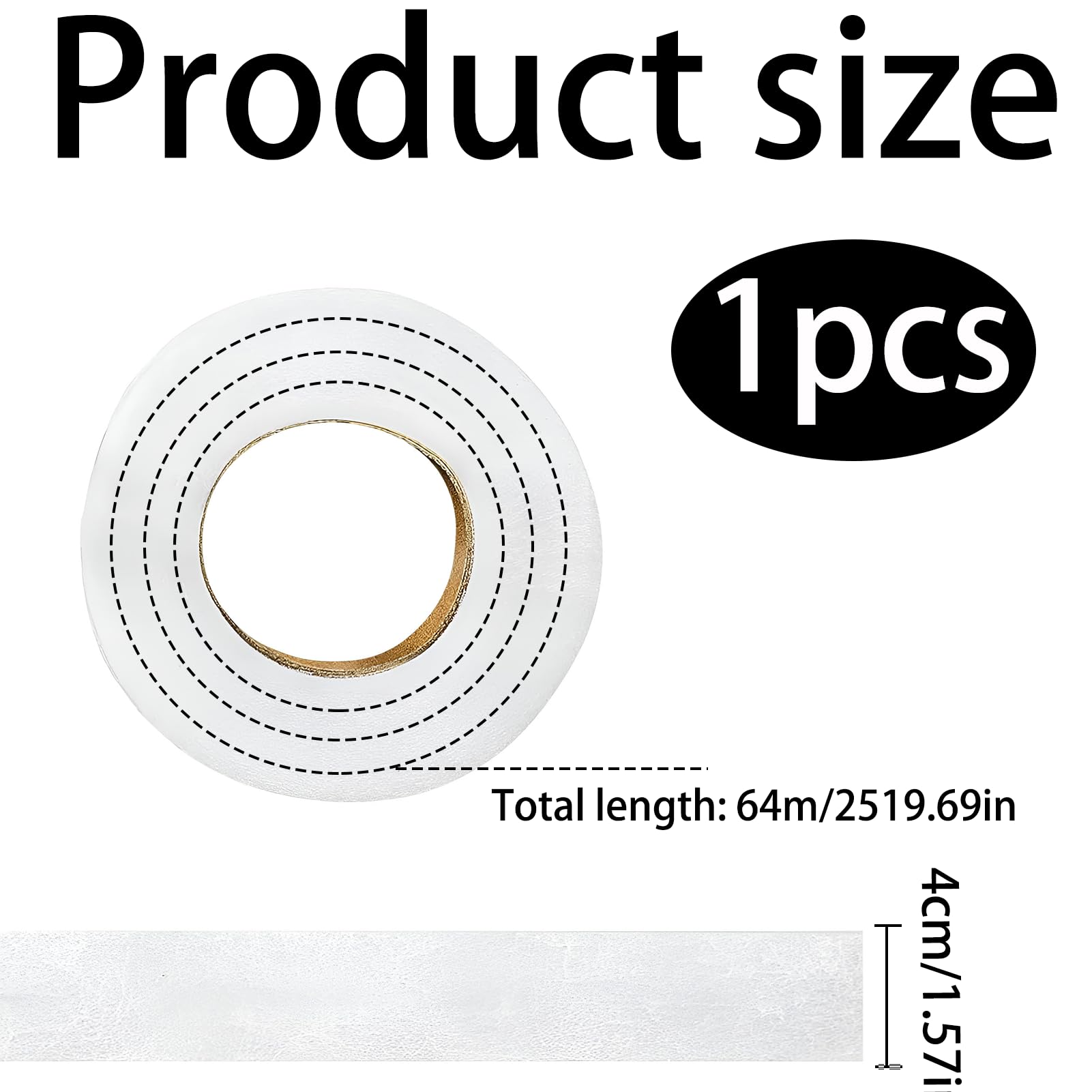 Bande D'ourlet Thermocollante - 64 M X 4 Cm - Ruban à Repasser Pour Rideaux, Vêtements, Pantalons - Version Améliorée