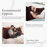 Vista 7 de Triangular Reading Pillow Wedge Headboard Back Support Pillow for Sitting up in Bed Daybed Bolster Backrest Couch Sofa Corner Cushion Medium Velvet