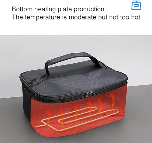 Miniatura 2 de GLOGLOW Horno portátil, calentador de alimentos eléctrico portátil de 12 V, lonchera de calentamiento rápido con encendedor de cigarrillos para