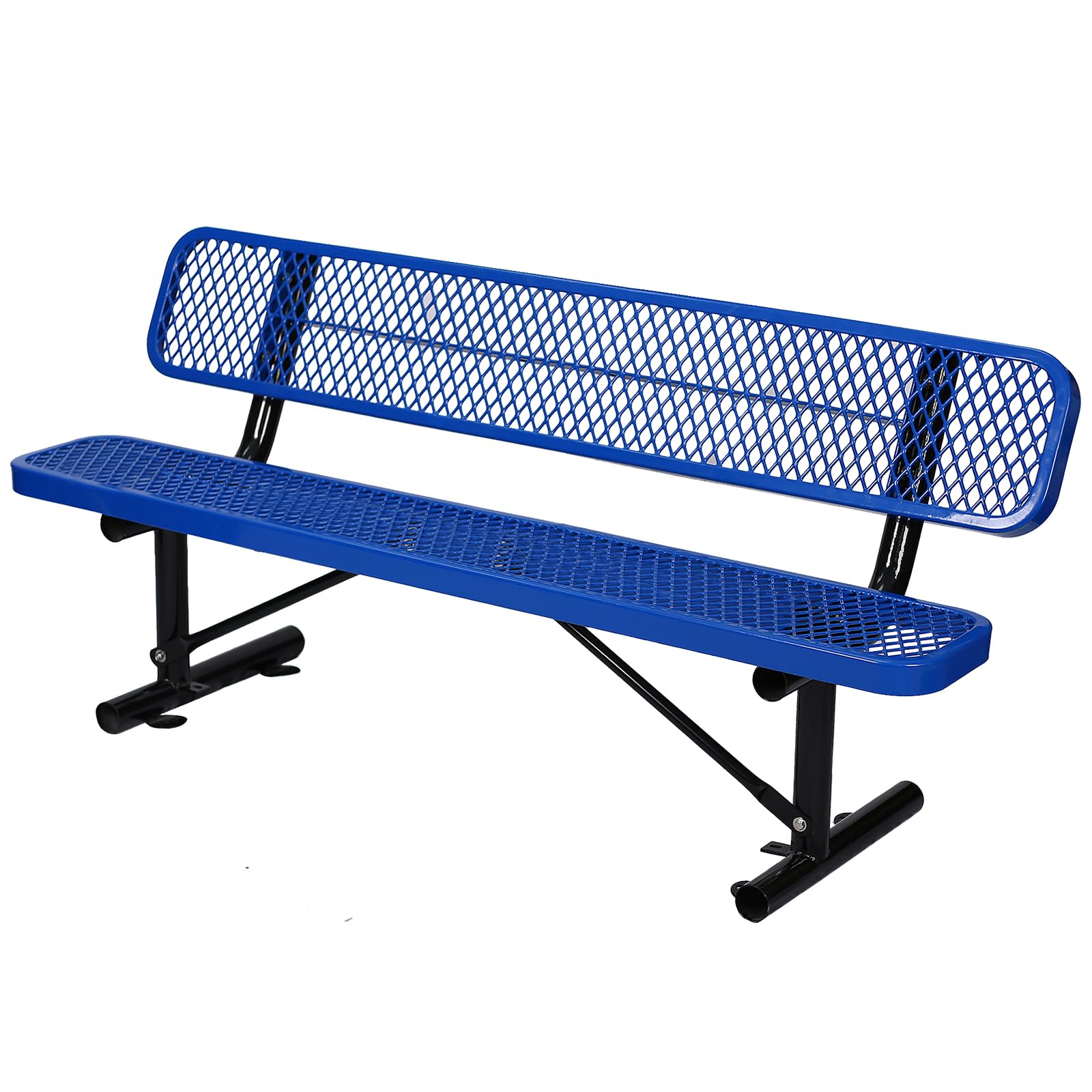 Gaonala Heavy Duty Park Bench with Back Portable Frame, Outdoor Metal Park Bench with Backrest, Steel Mesh Outdoor Bench for Garden, Lawn, Patio,