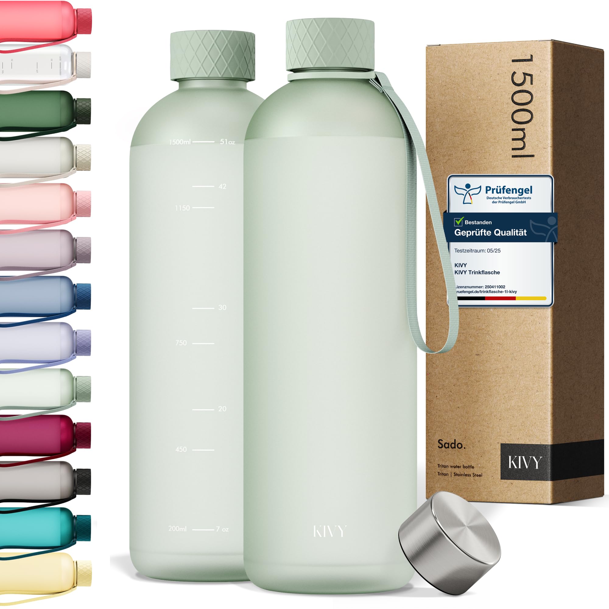 KIVY Tritan-Wasserflasche der 2. Generation