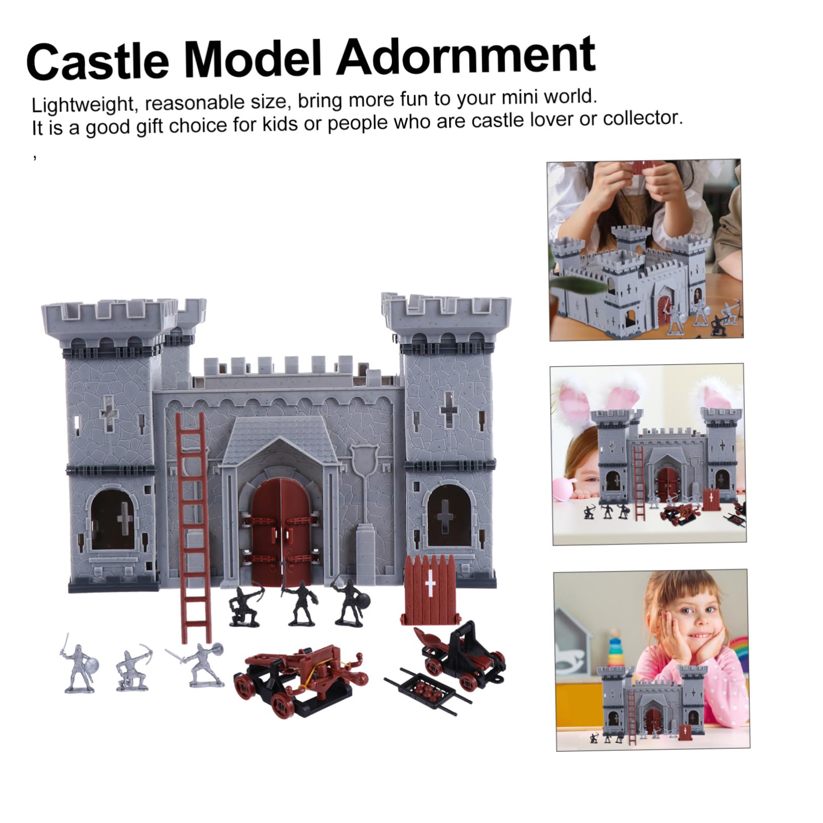 Milisten Castillo de Juguete para Niño Soldados Antiguos y Caballeros, Modelo Ensamblado para Construir, Juego Educativo de Escenas DIY para Niños