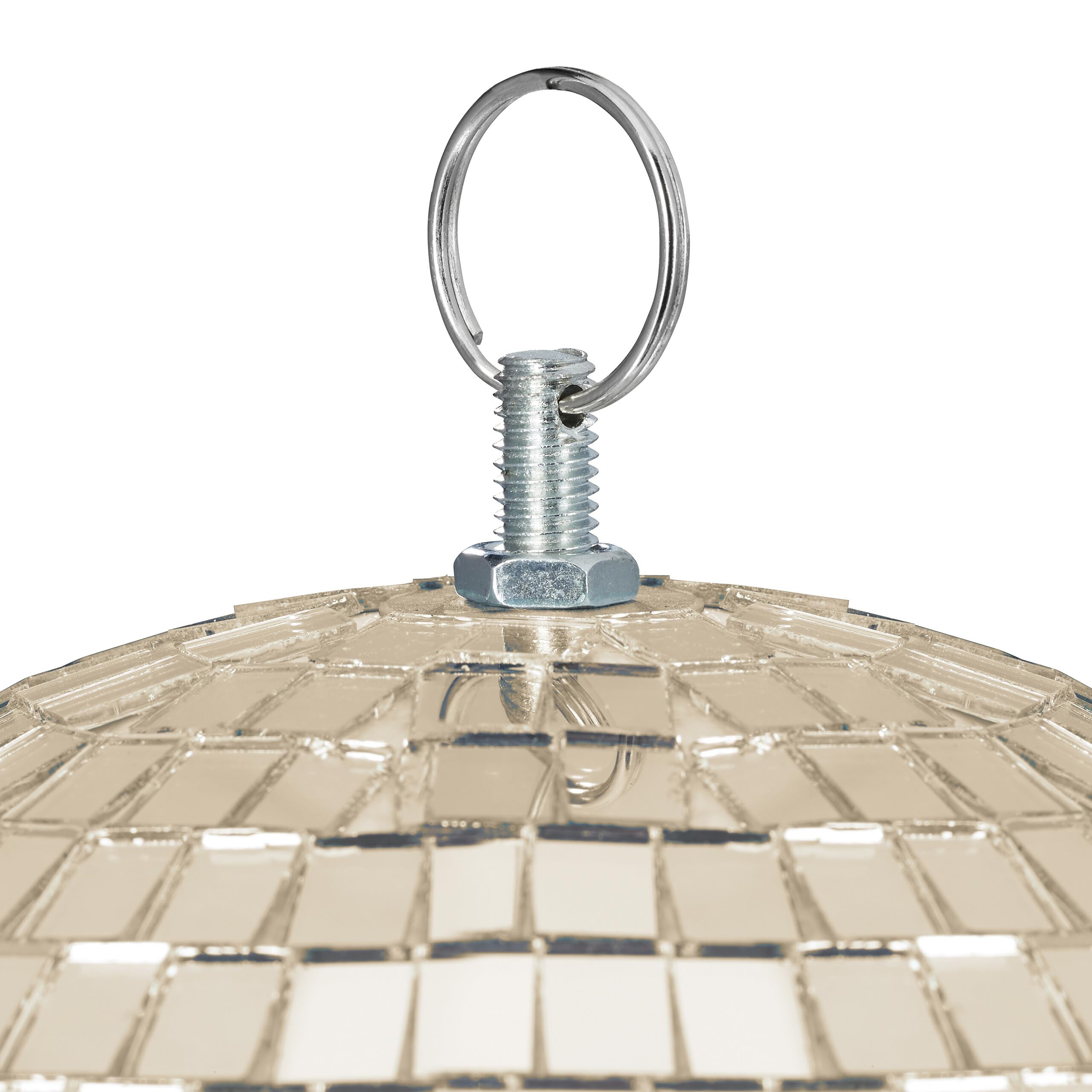 Relaxdays Boule disco, Ø 30 cm, boule déco à suspendre avec œillet métal, boule de fête, champagne