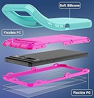 Vista 4 de Annymall Funda para Google Pixel 7 Pro con 2 protectores de pantalla, cuerpo completo, protección contra caídas, a prueba de polvo, resistente