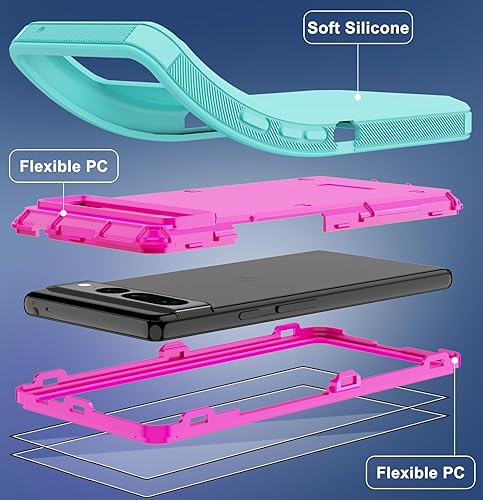 Miniatura 4 de Annymall Funda para Google Pixel 7 Pro con 2 protectores de pantalla, cuerpo completo, protección contra caídas, a prueba de polvo, resistente,