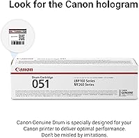 Vista 5 de Canon Genuine 051 Black Drum Cartridge Compatible with LBP162dw, MF260 Series