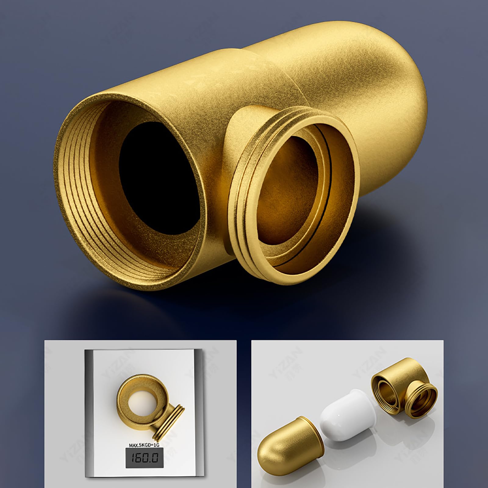 Sifone Lavabo Bagno con Troppopieno,Piletta Click Clack,Anti-Odore,Tubo Corrugato Estensibile,Set Di Scarico Sifone per Lavabo in Ottone