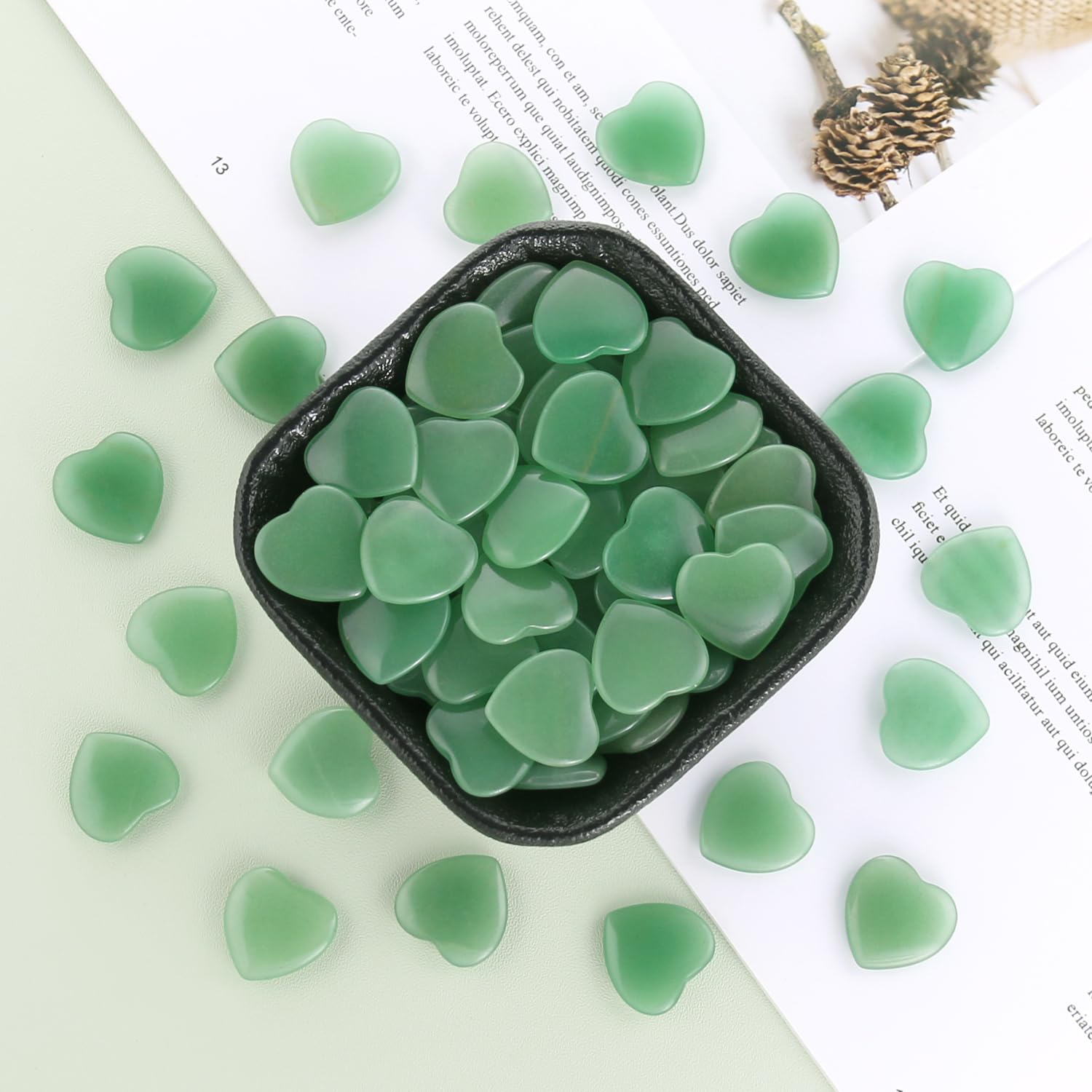 20 confezioni di cristalli di avventurina verde naturale lucidati e burattati,pietre a forma di cuore,cristalli e pietre curative,quarzo sfuso per Wicca,Reiki,energia curativa,pietre dei chakra