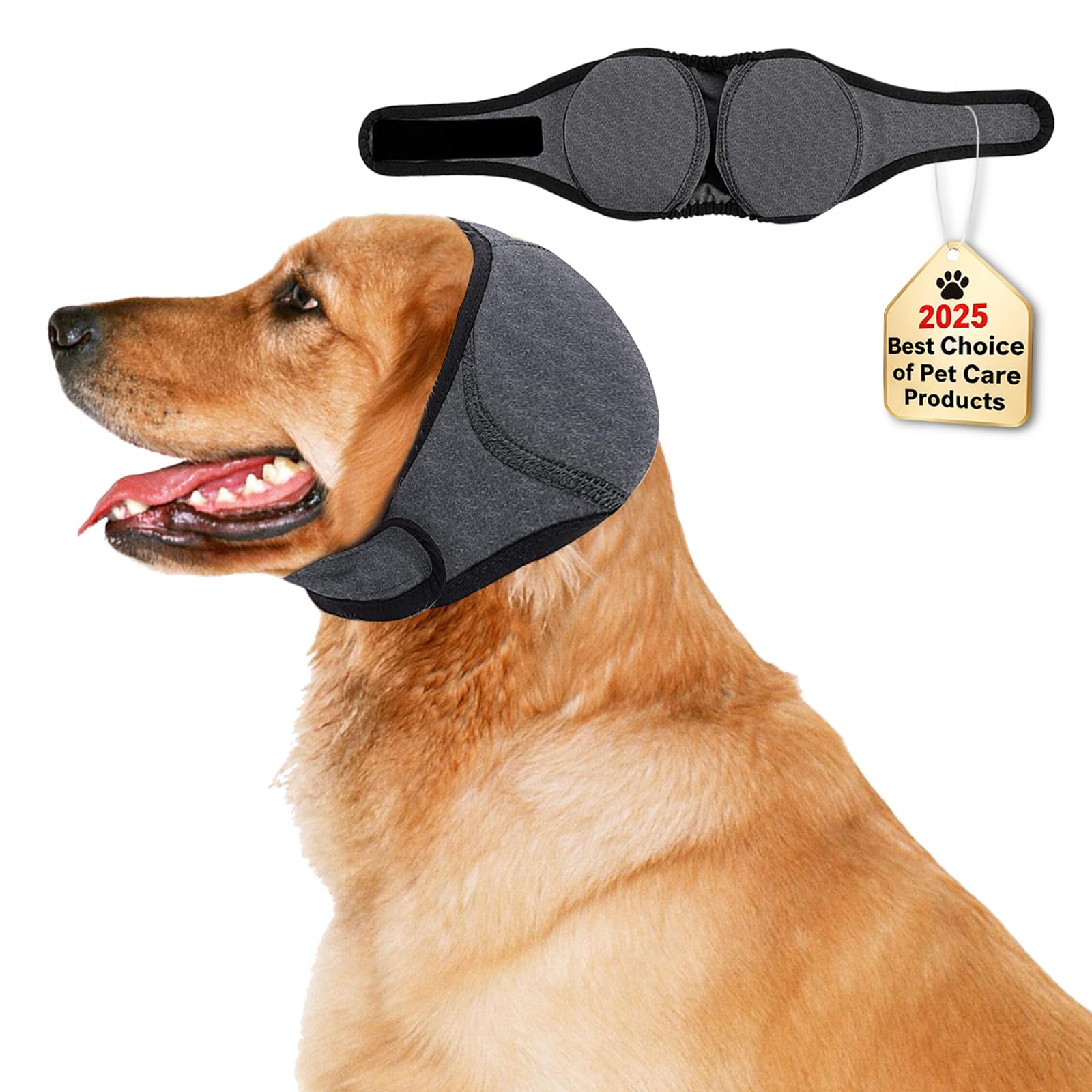 No Flap Ear Wraps for Dogs Dog Ear Muffs Noise Protection Cover Waterproof Snoods for Dogs Bathing Grooming Thunder Fireworks Doggie Hush Ear Covers