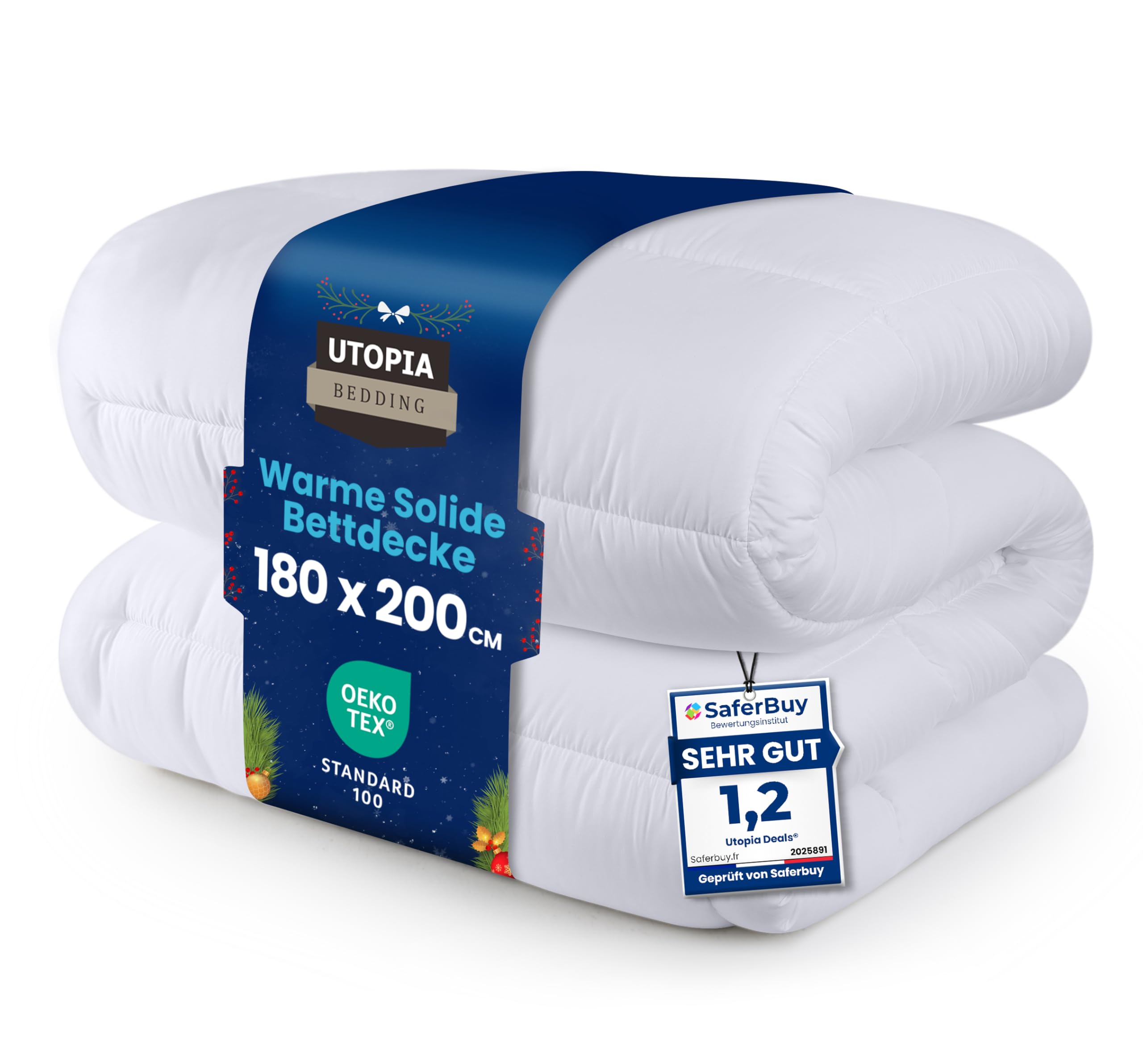 Utopia Bedding Duvet Double,10.5 Tog coverless Duvet with Corner Tabs, Box Stitched Quilt (Double, White) — view 19