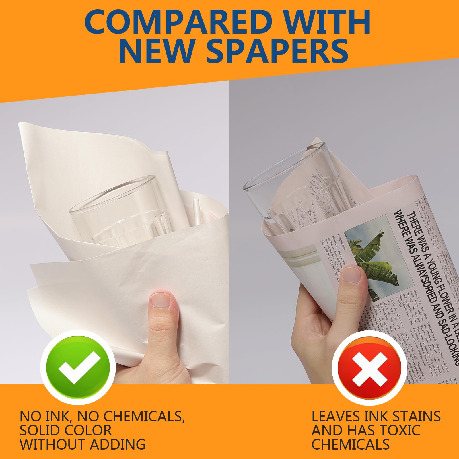 200 SHEETS 38 x 69 cm Packing Paper Sheet for Moving Shipping Wrapping Packing Box Newsprint Paper Moving Paper Moving Forniture Protecting Fragile Items Glass China Dishes Packing
