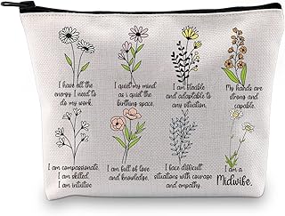 Midwife Gift Certified Midwife Thank You Gift Doula Gift I Am A Midwife Floral Midwife Zipper Pouch Labor and Delivery Nurse Makeup Bag (I Am A Midwife)