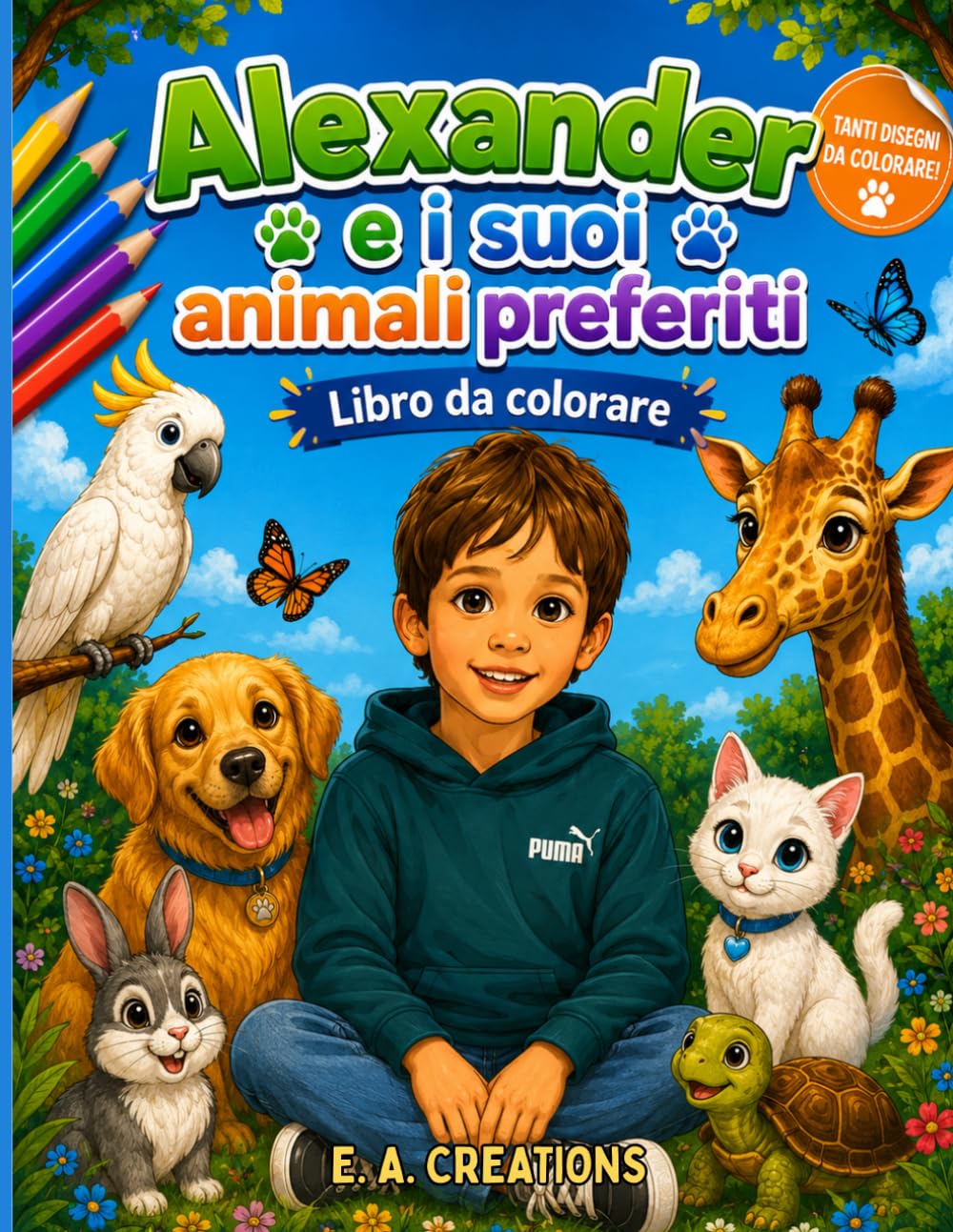 Alexander e i suoi animali preferiti: Libro da colorare