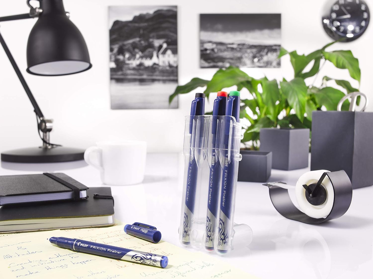Pilot FriXion Erasable Fineliner - Set of 4 - Black, Blue, Red, Green - Fine Point