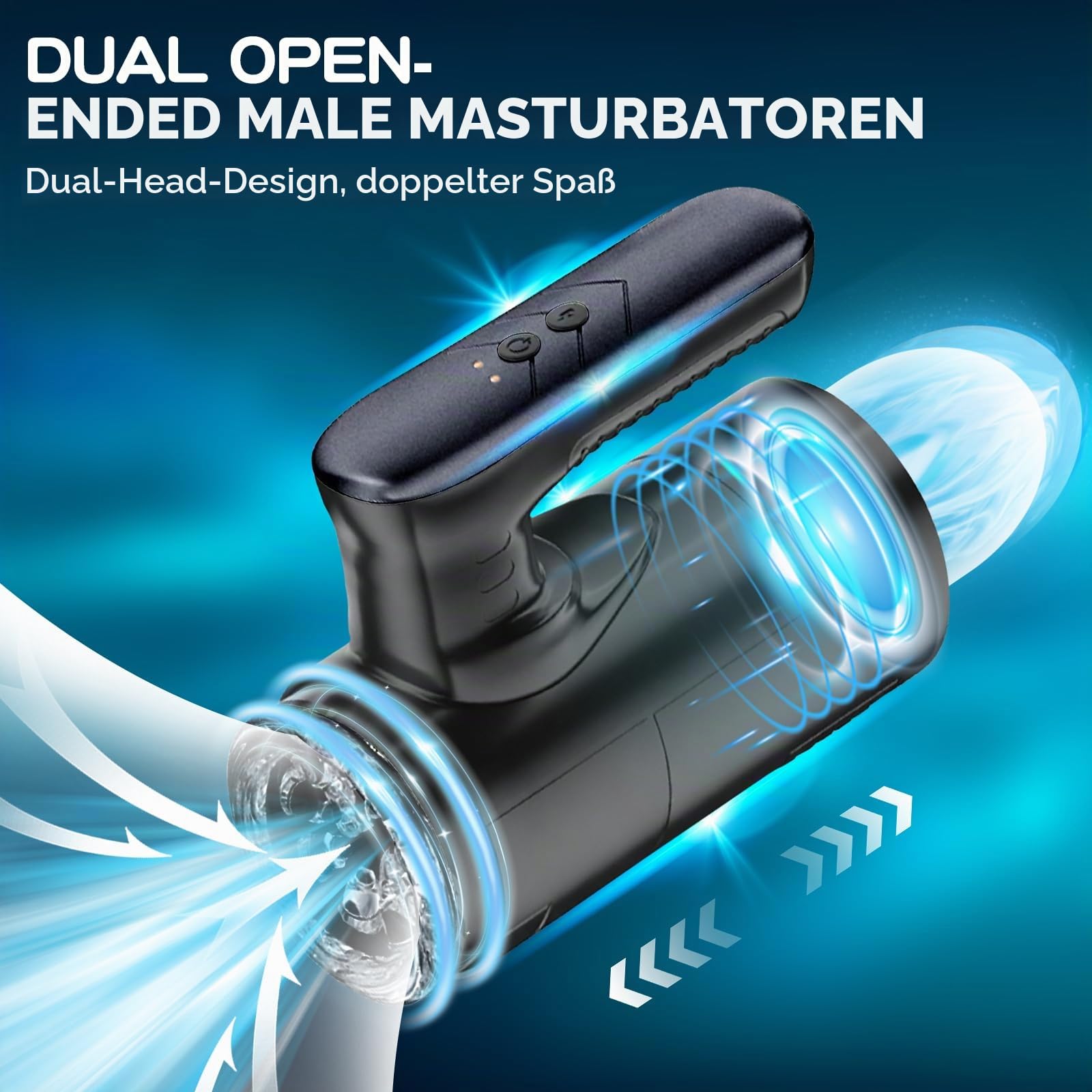 Elektrischer Cup-Masturbator mit Griff für Männer, Masturbator Stroker mit 5 Stoß&Rotationsmodi, Penisvibrator/Pumpe mit zwei offenen Enden – Taschenmuschi Blowjob Maschine/Sexspielzeug für Männer