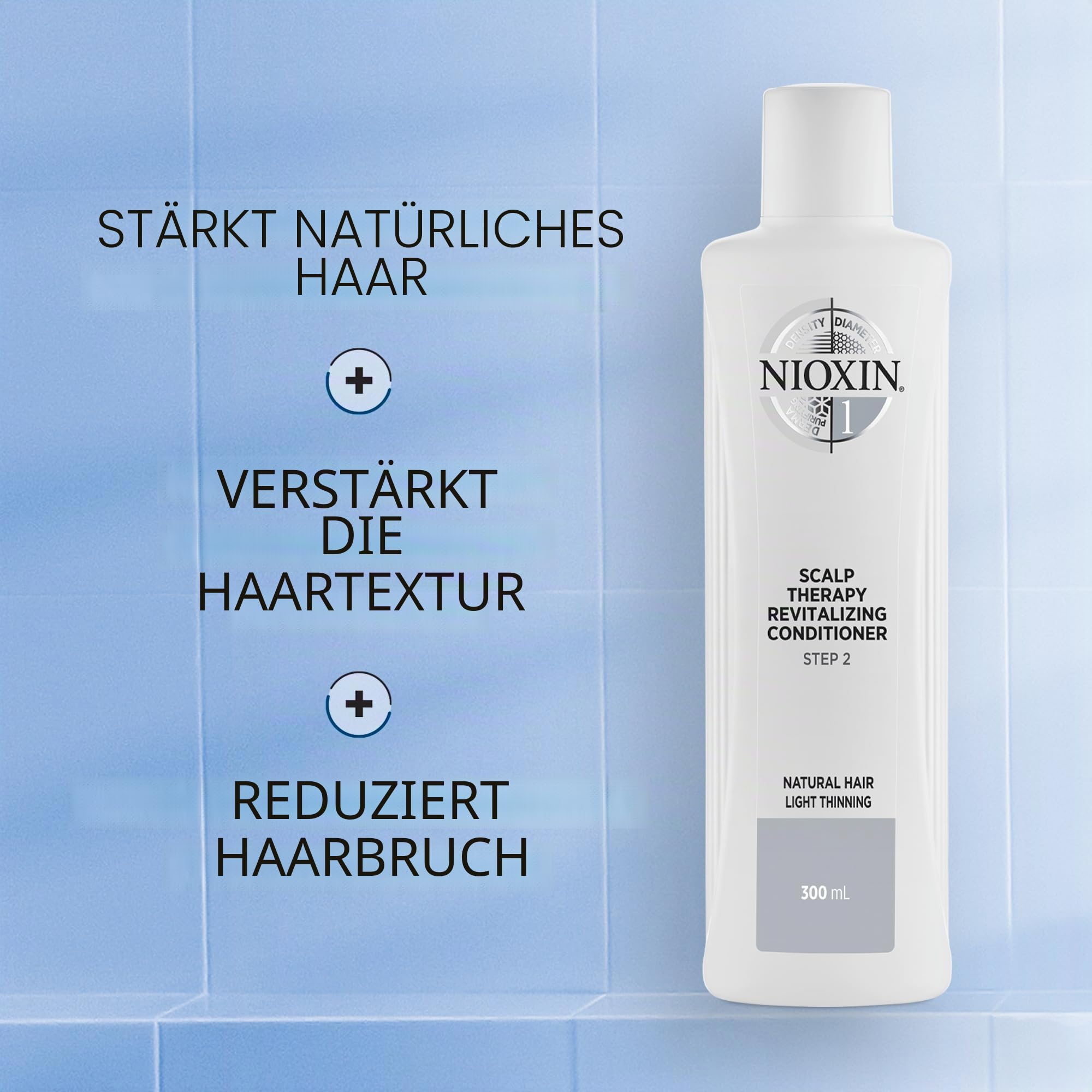NIOXIN System 1 Scalp Therapy Conditioner (1 L) – revitalisierende Haarspülung für naturbelassenes, dezent dünner werdendes Haar – gegen Haarausfall durch Haarbruch und für mehr Widerstandskraft