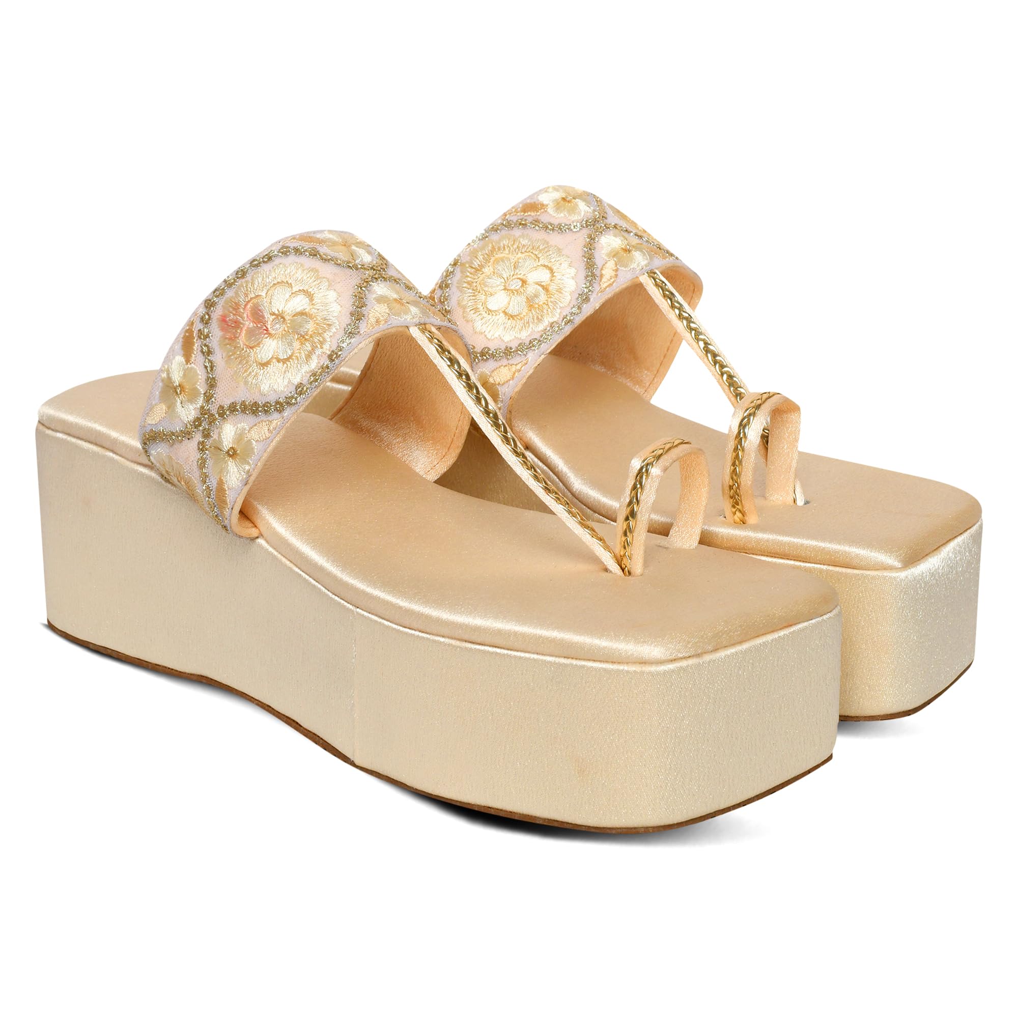 Women Embellished One Toe Golden Platform Heels (B0CW5MFZLQ) Amazon Price History, Amazon Price Tracker