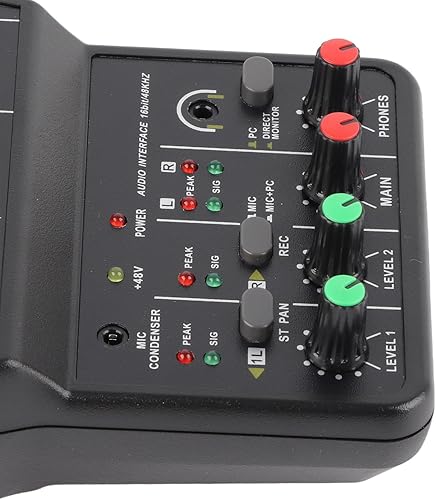 Miniatura 9 de GOWENIC Mezclador de audio de 2 canales, conectividad USB, GOWENICpyg84ih0e17120, plástico y aleación, 20Hz-20KHz, alimentación de 48V, karaoke