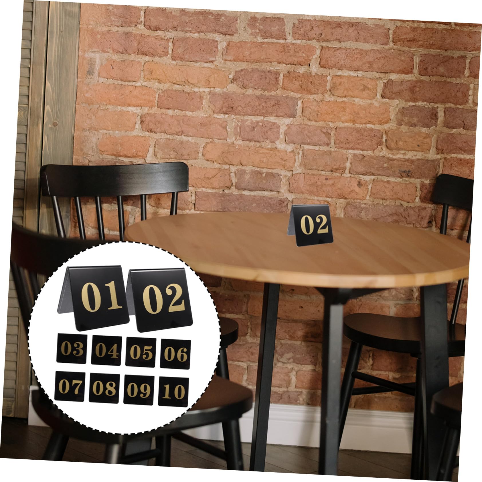 10stücke Teiliges Acryl Beidseitig Bedruckt Elegante Schwarze Tischkarten Mit Goldenen Ziffern Stabile Aufsteller Für Hochzeit Bankett Und Event-dekoration