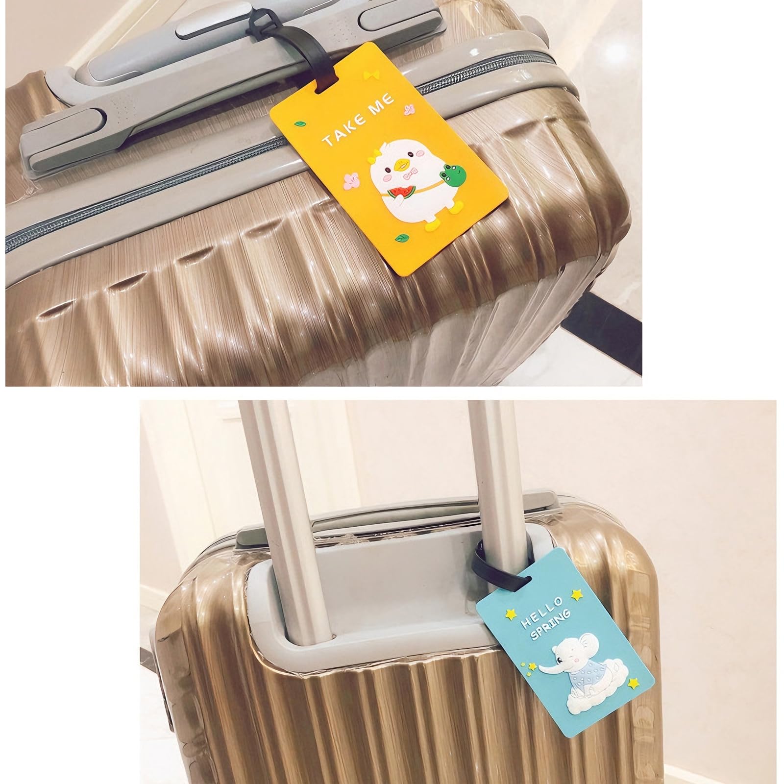 Etichette per bagagli in PVC per valigie con nome, indirizzo, numero di telefono, etichette da viaggio per etichette identificative per bagagli per una facile identificazione (multi/stile C)