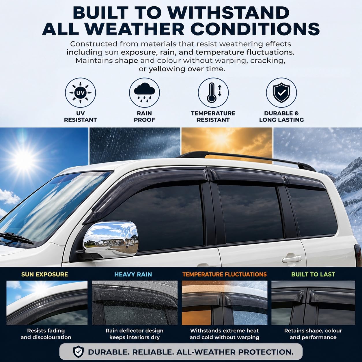 Auto Windabweiser Regenabweiser für Toyota Hilux Surf MK4-N210 2003-2009 | Seitenfenster Deflektoren, klebbar, Regenschutz für Autofenster, beschlagfrei, Sonnenschutz & Beschattung