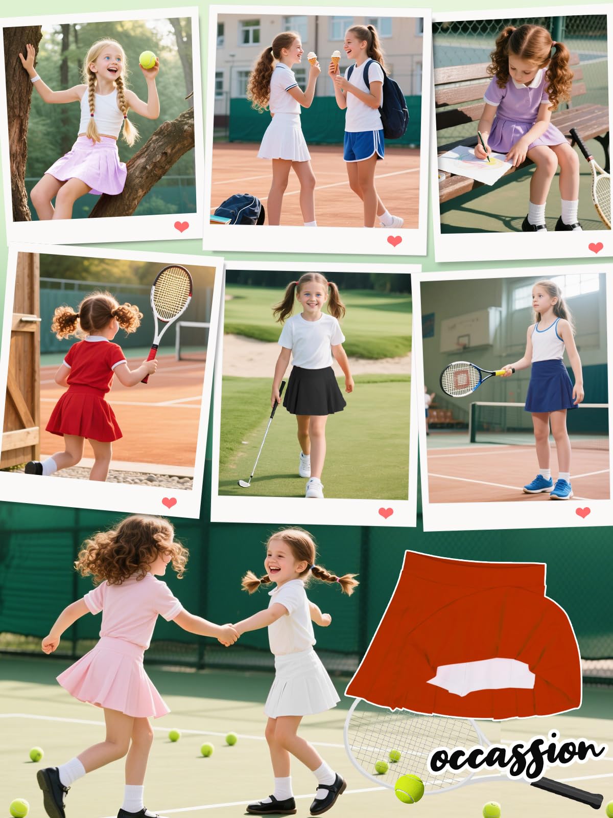 Falda Plisada de Tenis para Niñas con Bolsillos 4-15 años