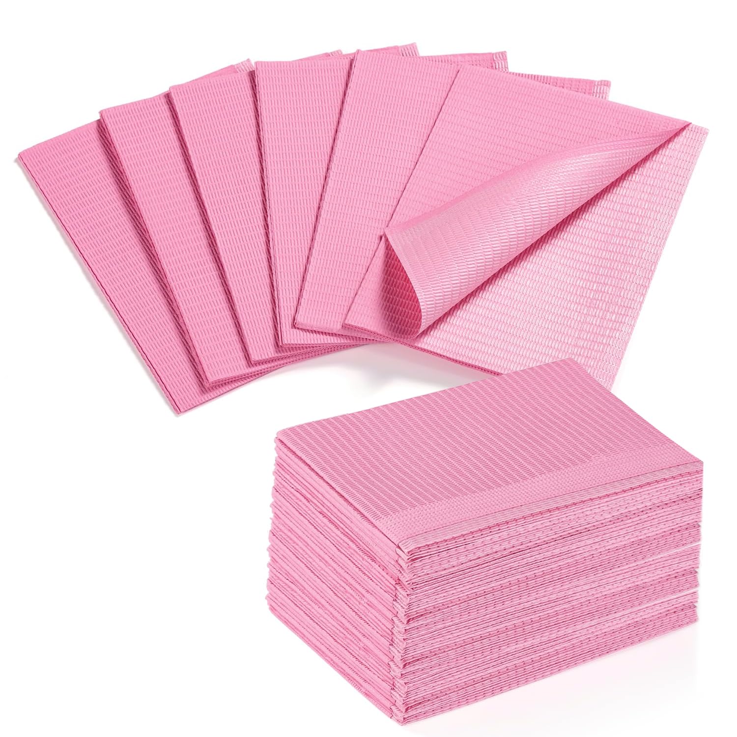 MakarttDisposable Nail Mats: 50Pcs Pink Fordable Nail Paper Towels for Table Acrylic Nail Practice Sheet 3 Ply Waterproof Nail Art Table Mats Clean Pads for Salon Manicure Tattoo