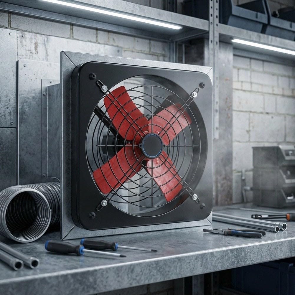 Ventilador extractor de pared de 12 pulgadas, 1380 m³/h, silencioso, para cocina, salida de aire, con conducto de aire giratorio, 45 W para fuerte