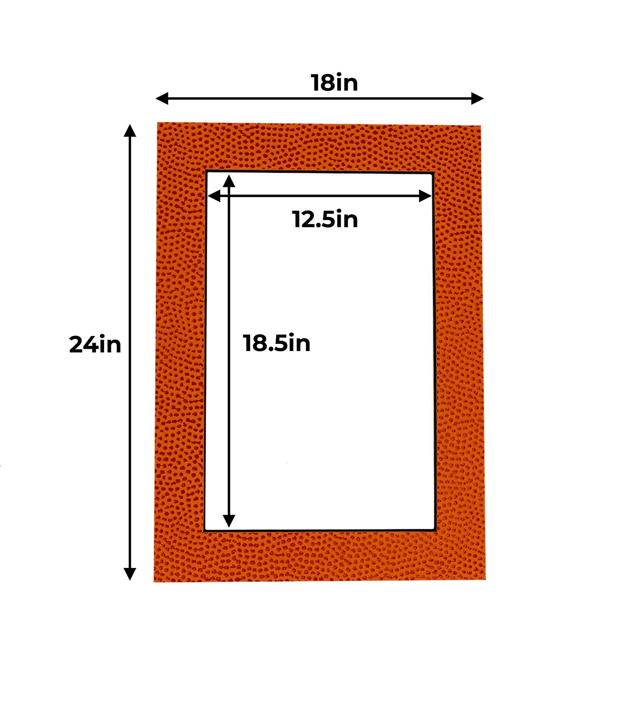 18x24 Mat for 13x19 Photo - Precut Basketball Texture Picture Matboard for Frames Measuring 18 x 24 Inches - Bevel Cut Matte to Display Art Measuring 13 x 19 Inches - Acid Free ONE MAT