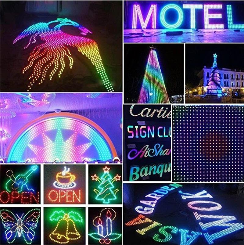 Image of Ruirui 500pcs DC5V 12MM WS2811 RGB Pixels Digital Individually Addressable Diffused Round LED String Lights Full Color Outdoor Waterproof