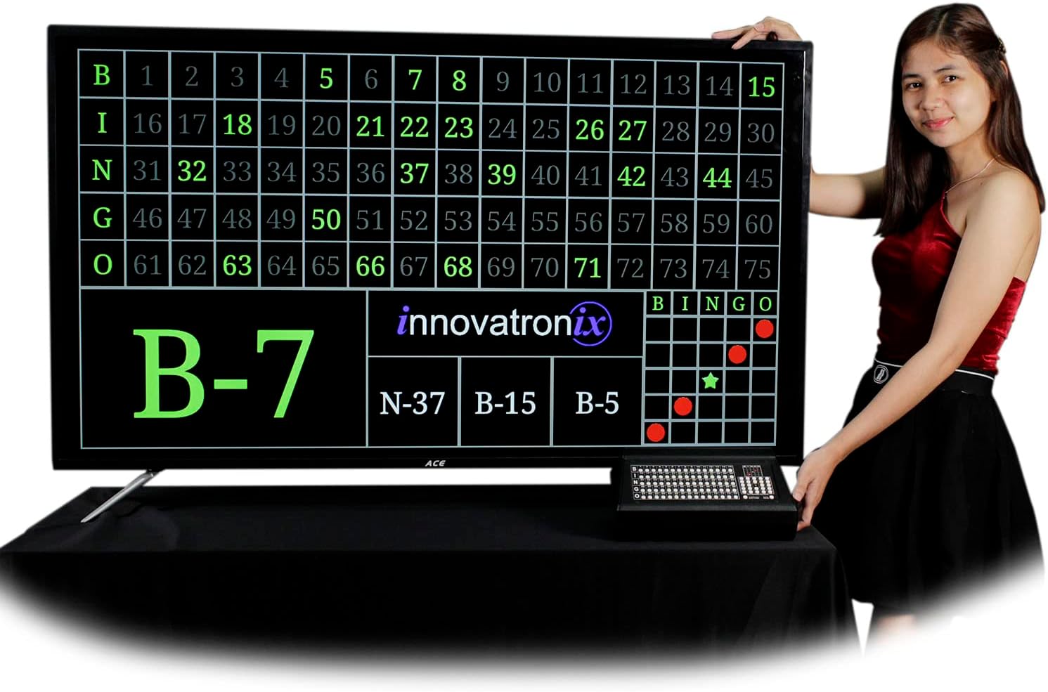 Bingo v2 Flashboard Controller - US Version 75 Balls - Use for Games with 1 Year Warranty | New Version | TV NOT Included