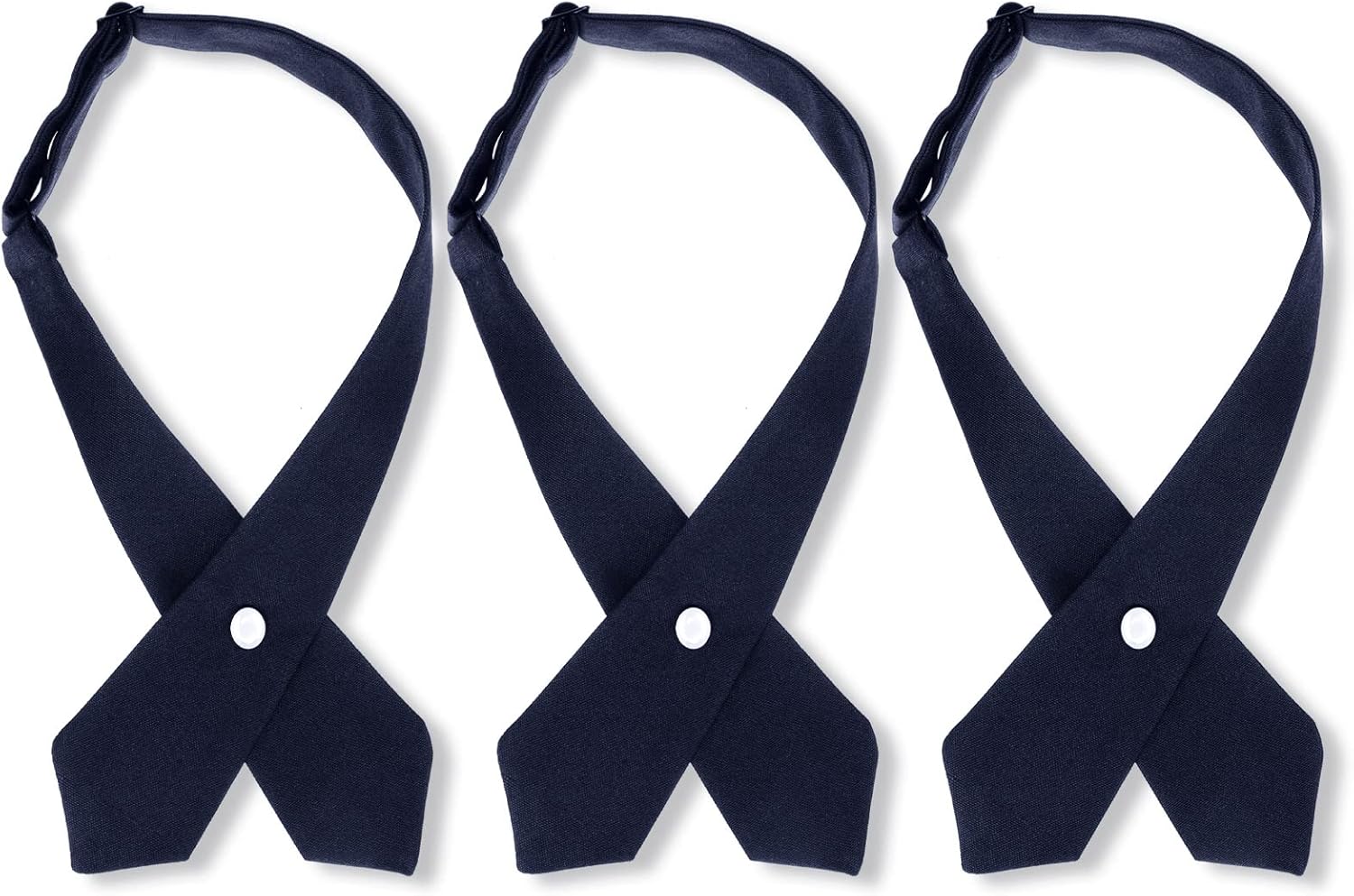 3 Pcs Girls Uniform Tie Girls' Adjustable Cross Tie Navy