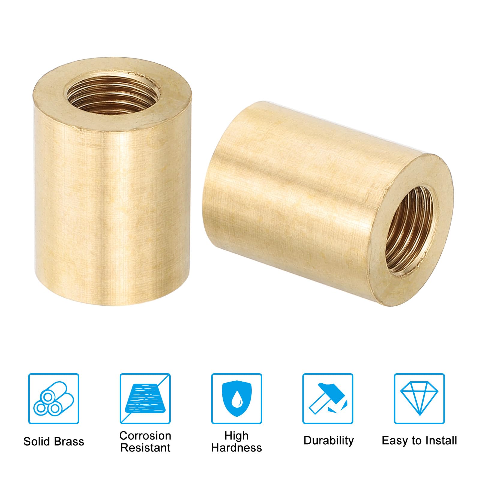 PATIKIL Lamp Pipe Brass Coupling Nut - Image 3