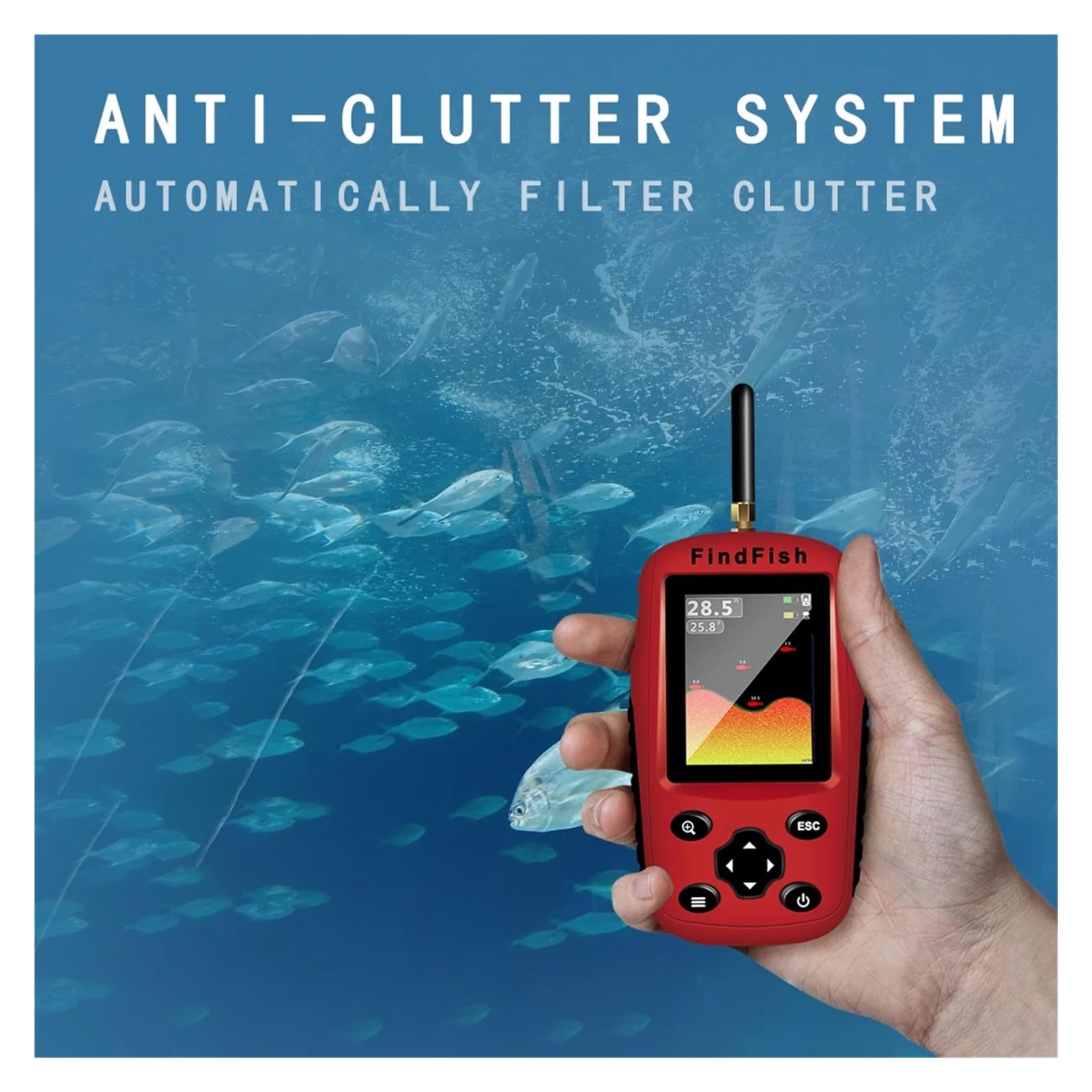 Sonda de Pesca portátil, Eco de Pesca, 36 m, Detector de Pesca(Rot)